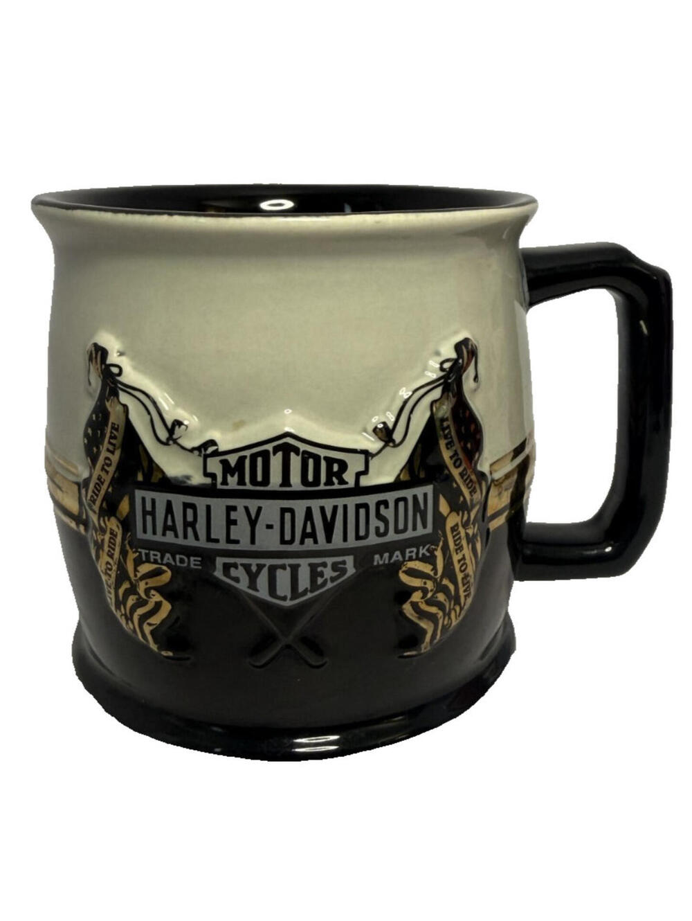 Harley Davidson Live To Ride, Ride To Live Shield 15oz Coffee Mug